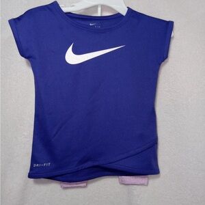 Nike Kids Purple Dri-FIT 2 piece set NWT Sparkle Swoosh, Striped Leggings 12 Mo